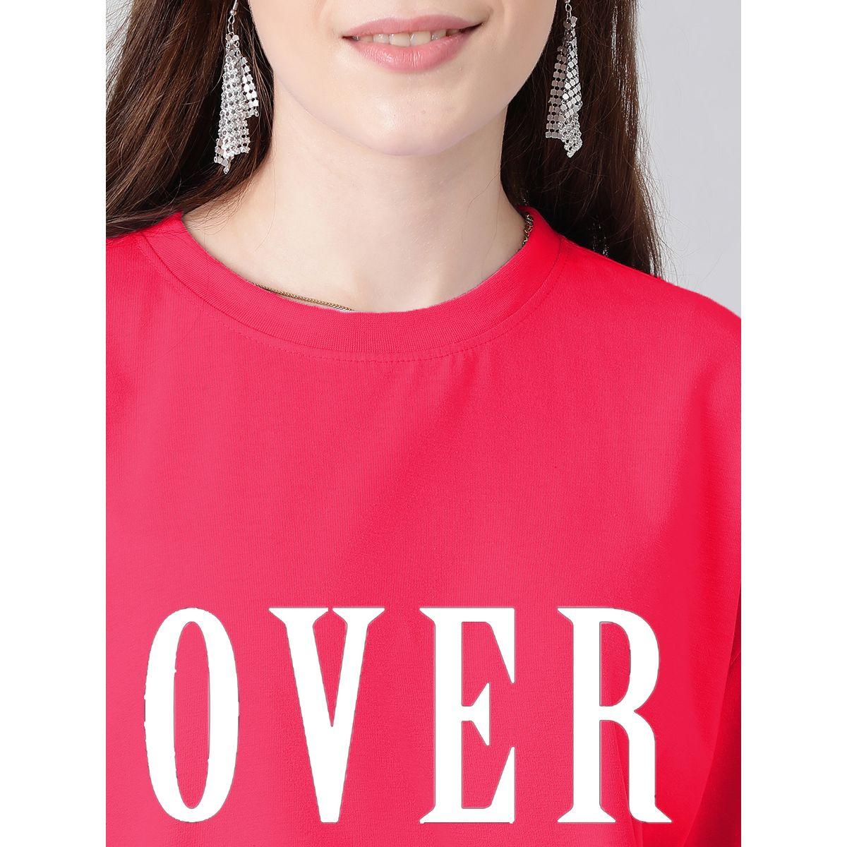 Kotty X Styli  Oversized Over Thinking Slogan Print T-Shirt-women-clothing-tshirts-image-6