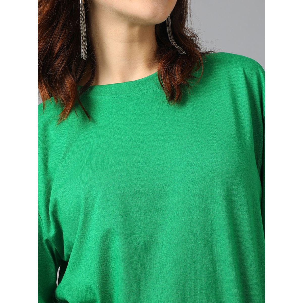 تيشيرت فضفاض بياقة دائرية واكتاف منخفضة كوتي × ستايلي-women-clothing-tshirts-image-4