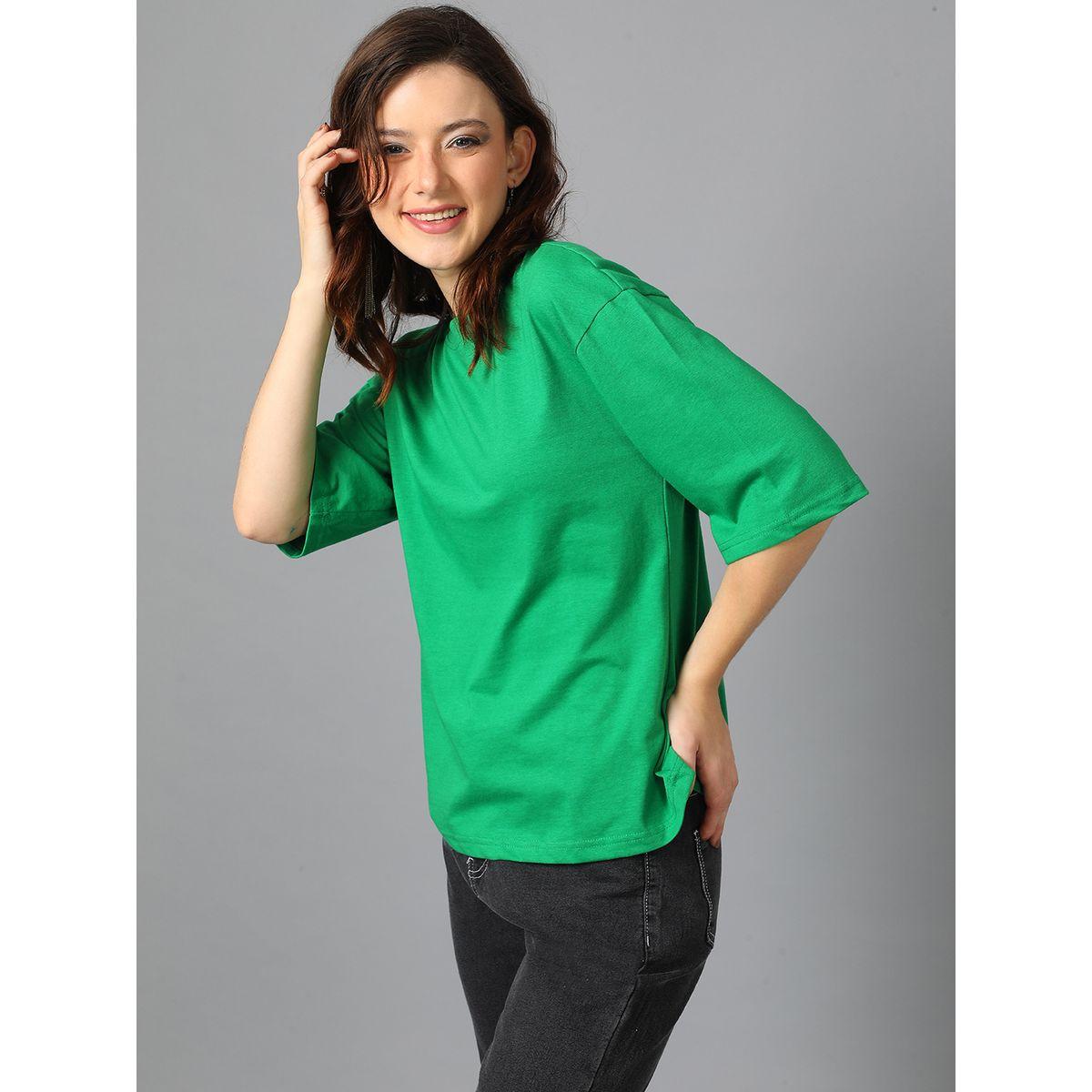 تيشيرت فضفاض بياقة دائرية واكتاف منخفضة كوتي × ستايلي-women-clothing-tshirts-image-6