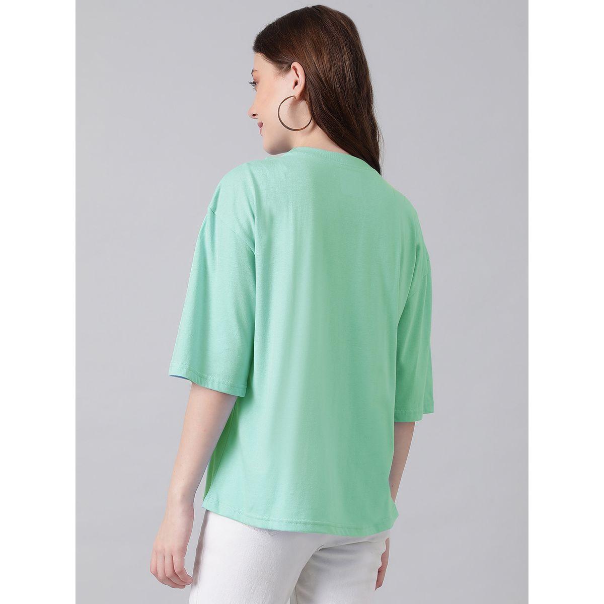 تيشيرت فضفاض بياقة دائرية واكتاف منخفضة كوتي × ستايلي-women-clothing-tshirts-image-2