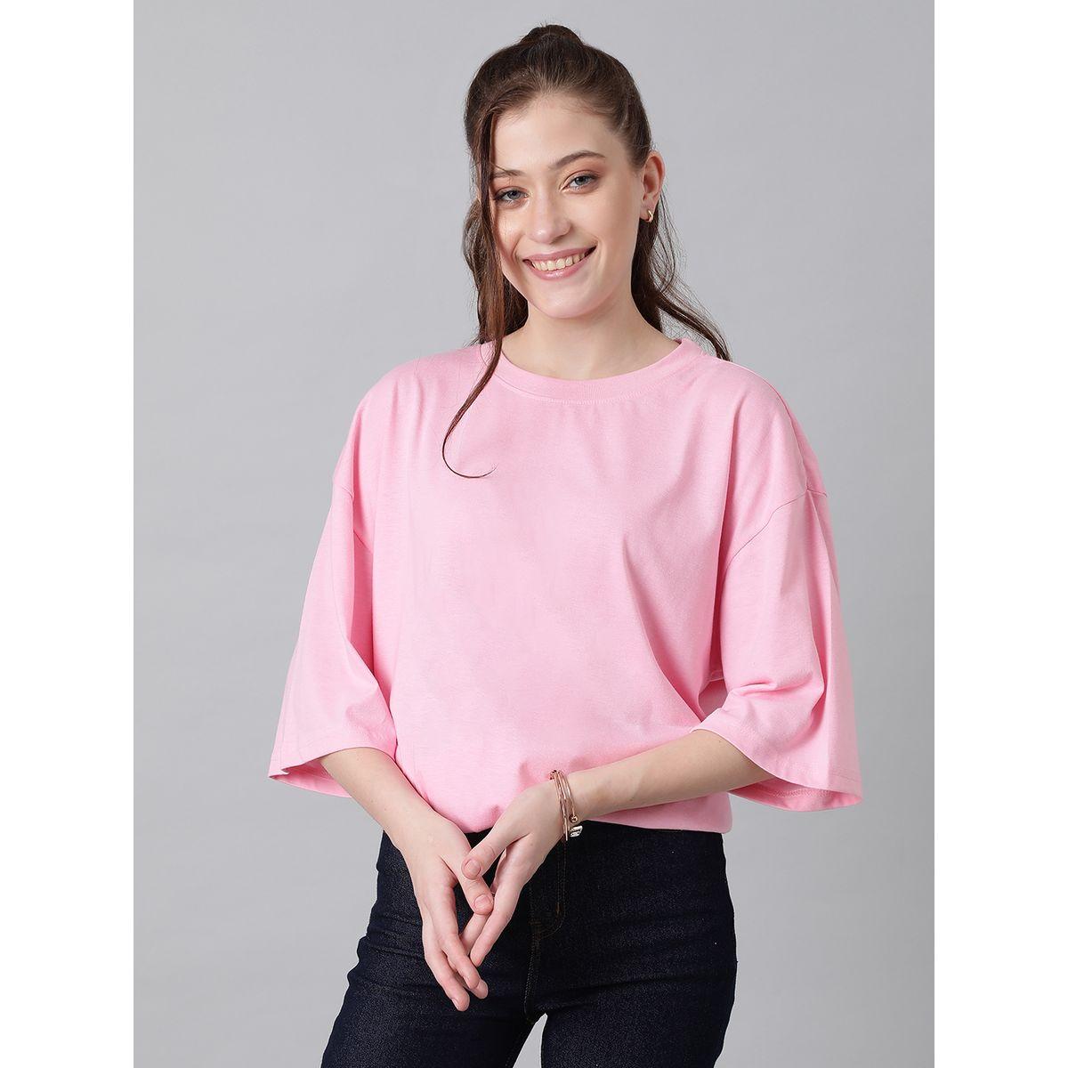 Kotty X Styli  Oversized Round Neck Drop Shoulder T-Shirt-women-clothing-tshirts-image-7