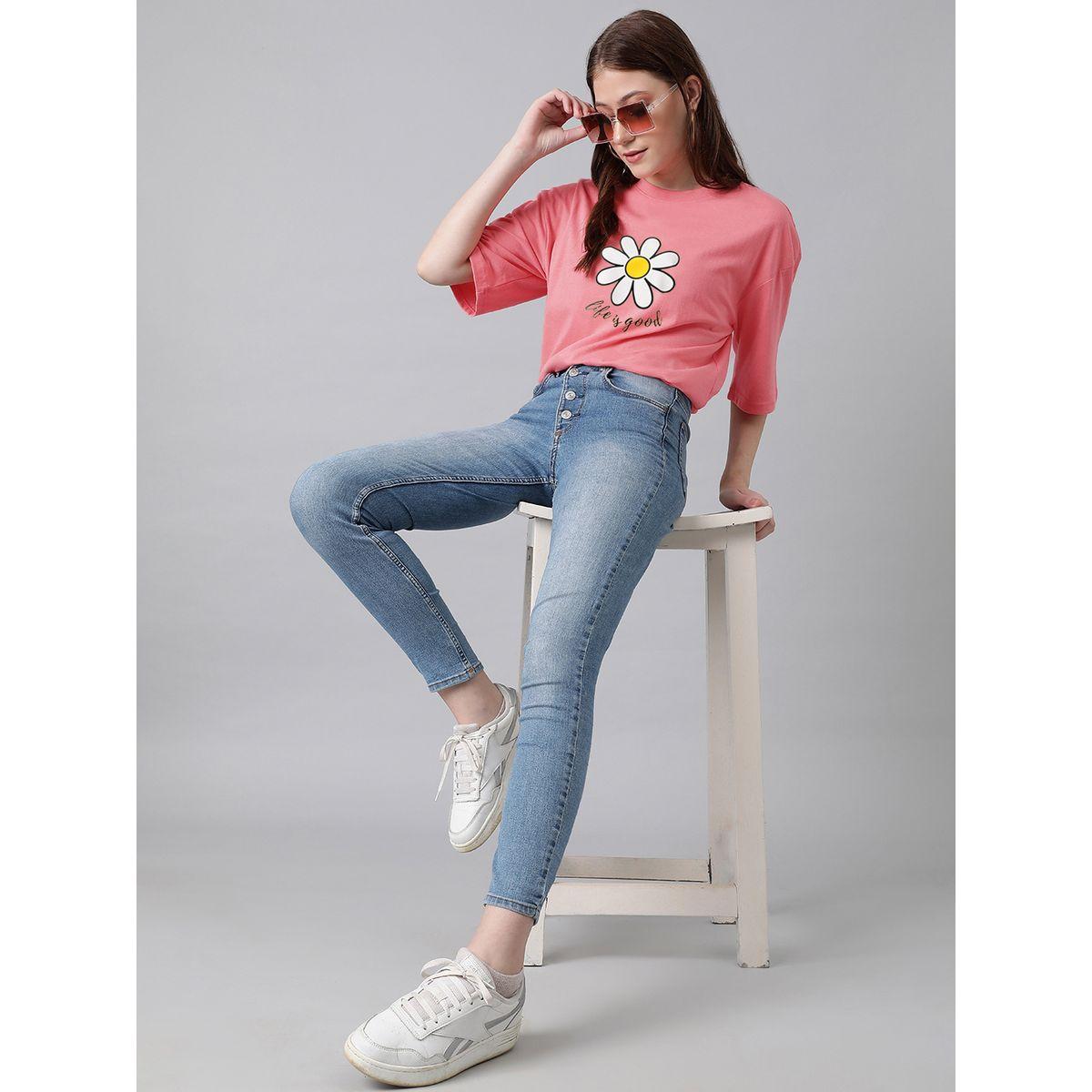 Kotty X Styli  Oversized Flower Print Round Neck T-Shirt-women-clothing-tshirts-image-7