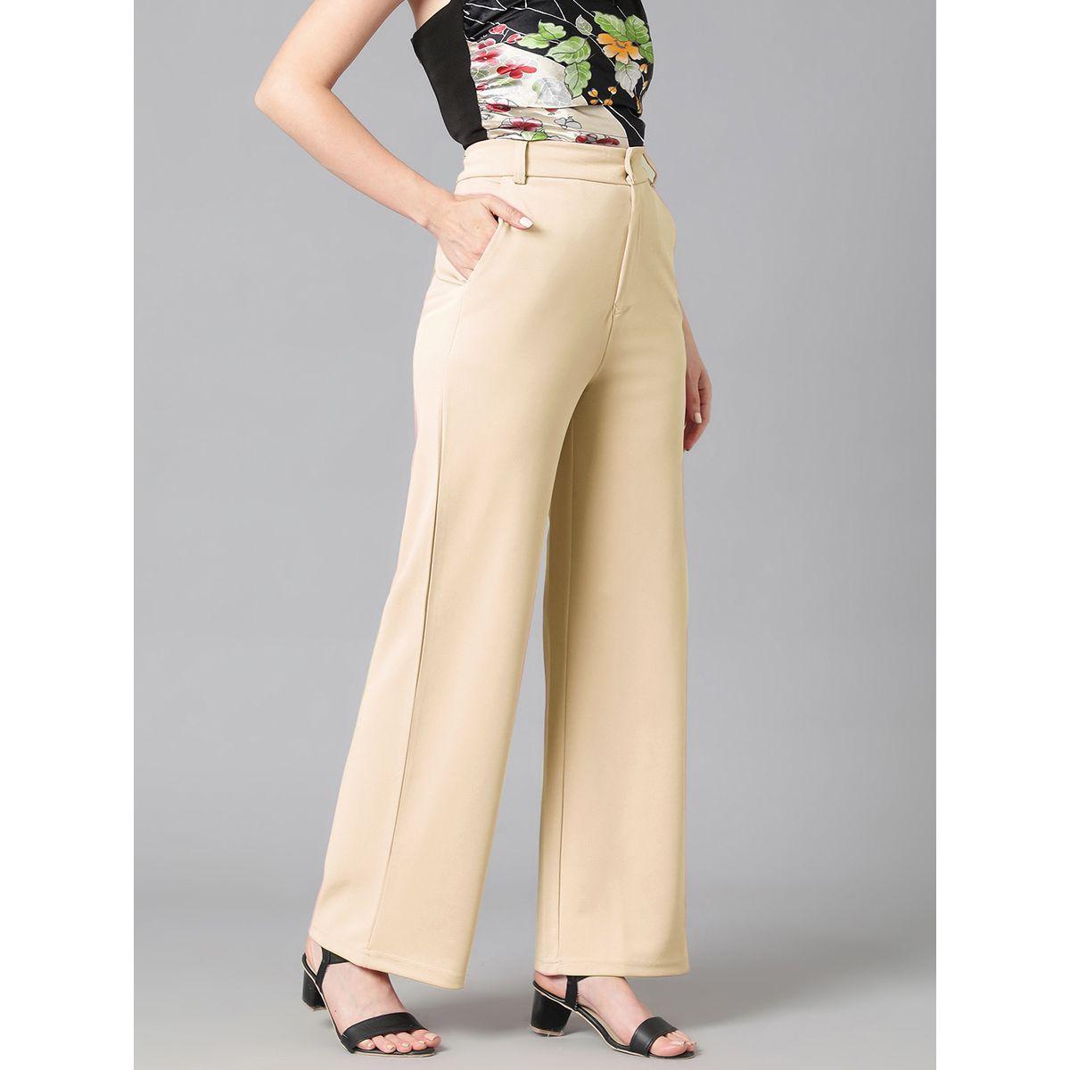 Kotty X Styli  Solid Regular Fit  Trousers-women-clothing-bottoms-trousers-image-2
