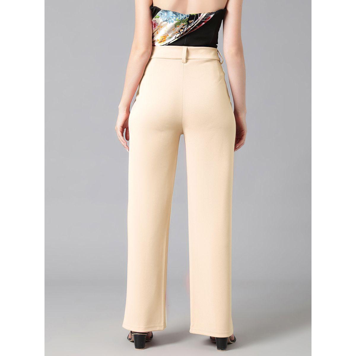 Kotty X Styli  Solid Regular Fit  Trousers-women-clothing-bottoms-trousers-image-5