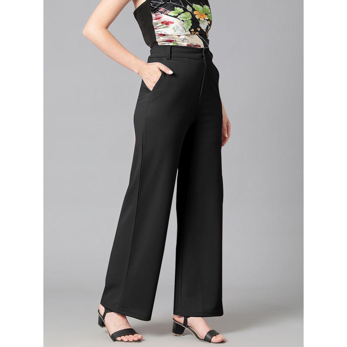 Kotty X Styli  Solid Regular Fit  Trousers-women-clothing-bottoms-trousers-image-2