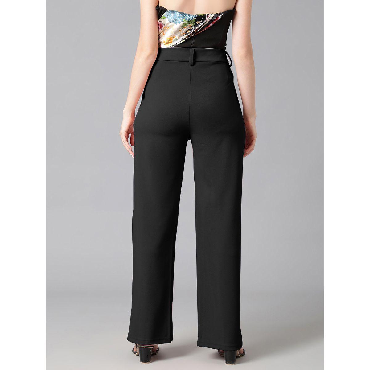 Kotty X Styli  Solid Regular Fit  Trousers-women-clothing-bottoms-trousers-image-5