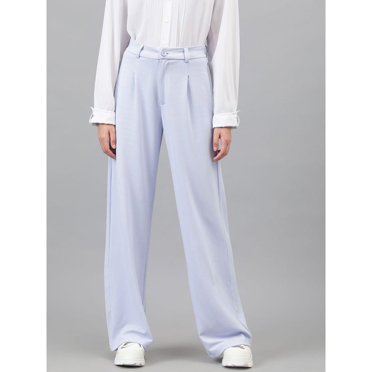 Kotty X Styli  Solid Regular Fit Trousers with Pockets-women-clothing-bottoms-trousers-image-1