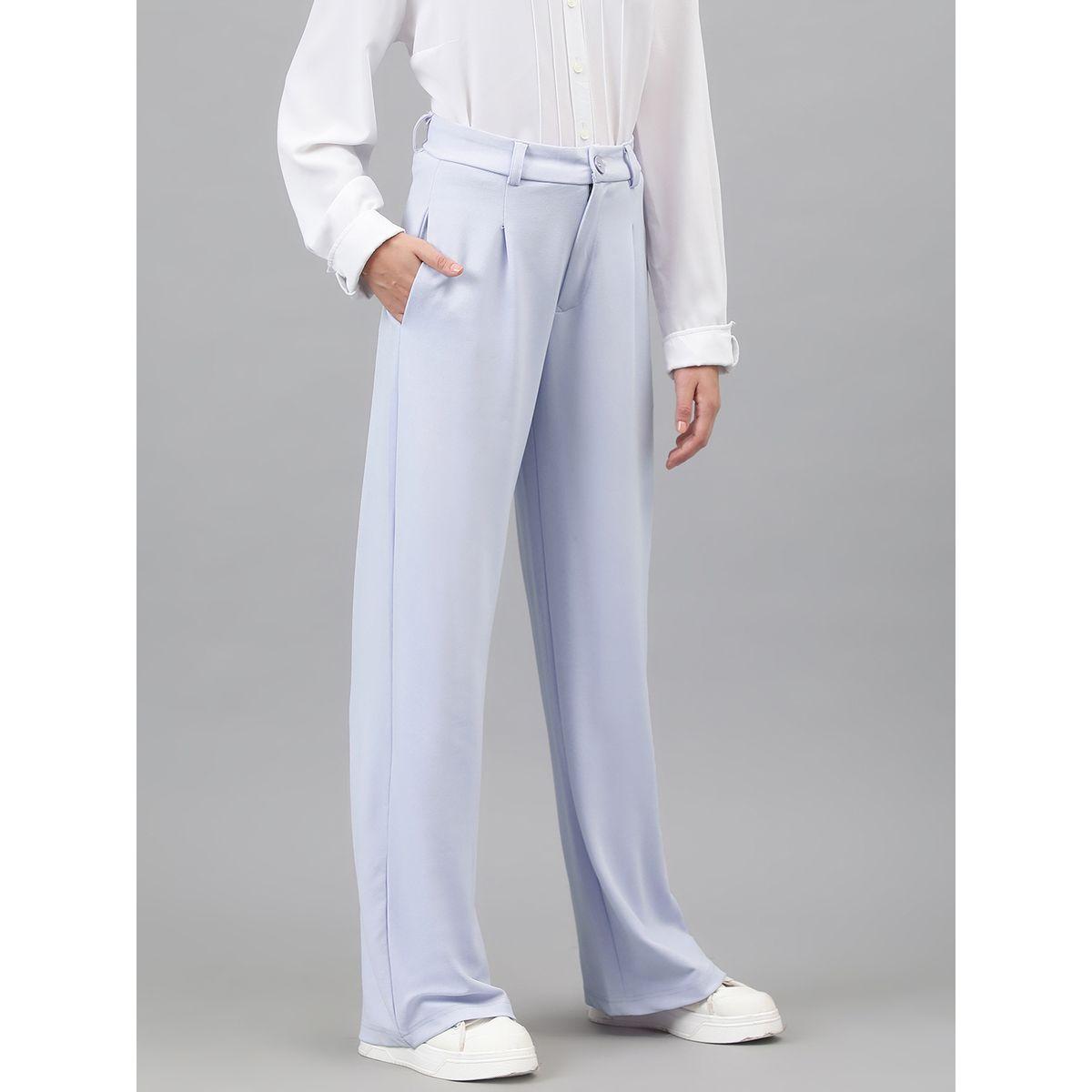 Kotty X Styli  Solid Regular Fit Trousers with Pockets-women-clothing-bottoms-trousers-image-2