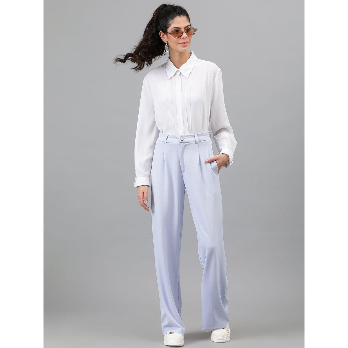 Kotty X Styli  Solid Regular Fit Trousers with Pockets-women-clothing-bottoms-trousers-image-3