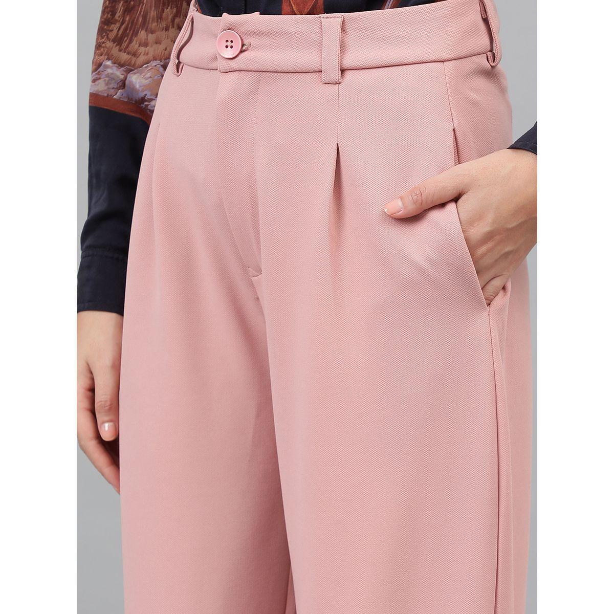 Kotty X Styli  Solid Regular Fit Trousers with Pockets-women-clothing-bottoms-trousers-image-3