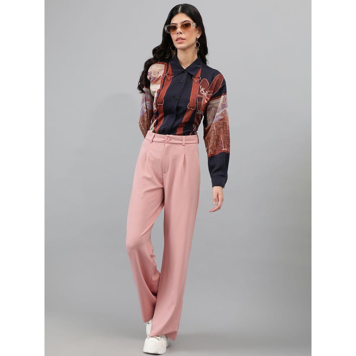 Kotty X Styli  Solid Regular Fit Trousers with Pockets-women-clothing-bottoms-trousers-image-4