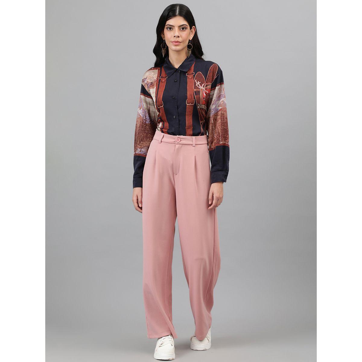 Kotty X Styli  Solid Regular Fit Trousers with Pockets-women-clothing-bottoms-trousers-image-7