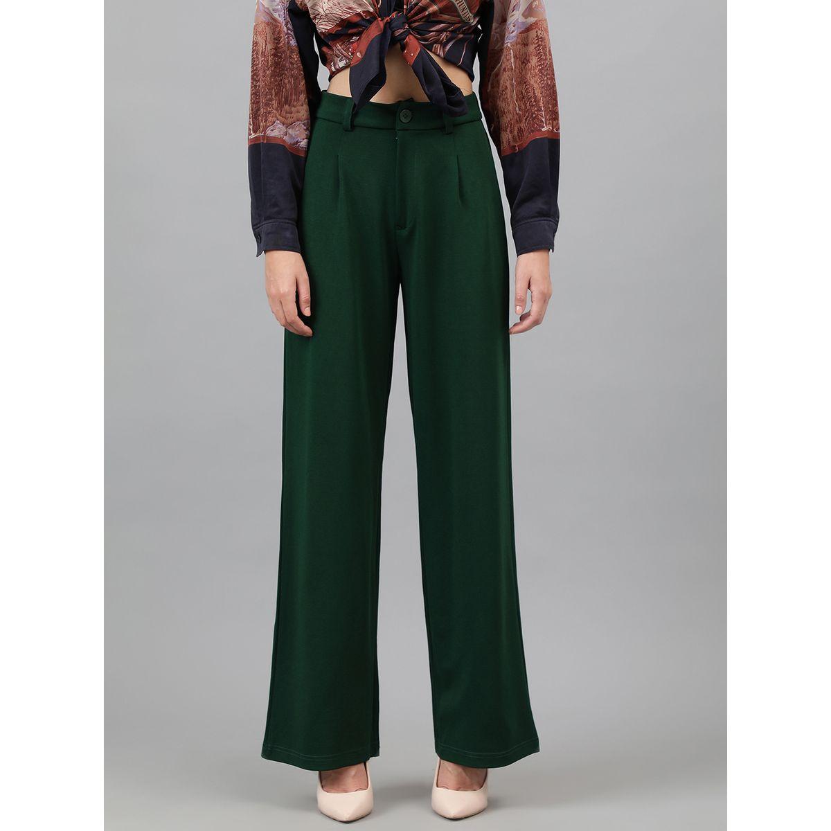 بنطال سادة بقصة عادية مع جيوب كوتي × ستايلي-women-clothing-bottoms-trousers-image-1
