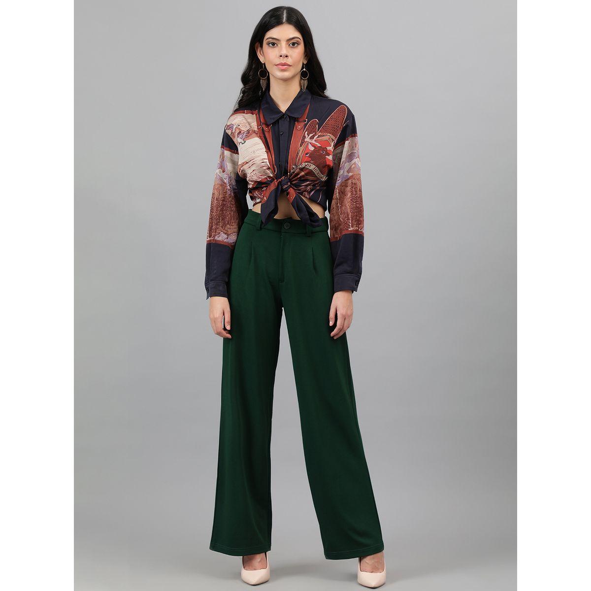 Kotty X Styli  Solid Regular Fit Trousers with Pockets-women-clothing-bottoms-trousers-image-2