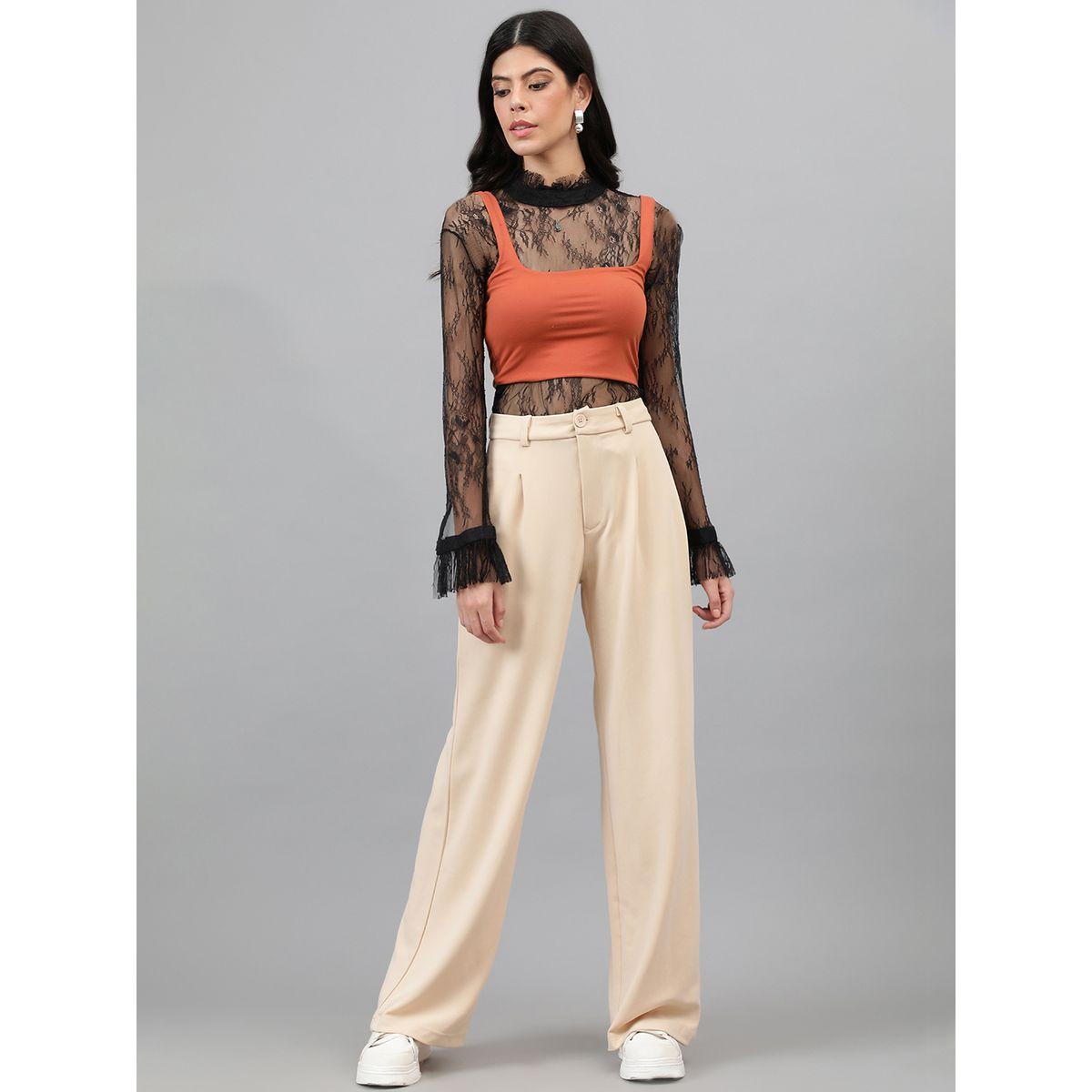 بنطال سادة بقصة عادية مع جيوب كوتي × ستايلي-women-clothing-bottoms-trousers-image-1