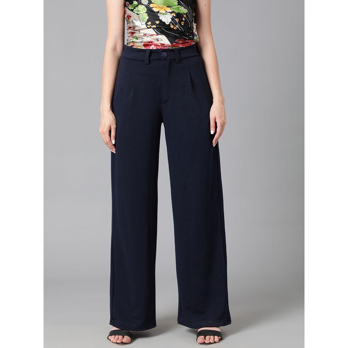 بنطال سادة بقصة عادية مع جيوب كوتي × ستايلي-women-clothing-bottoms-trousers-image-1