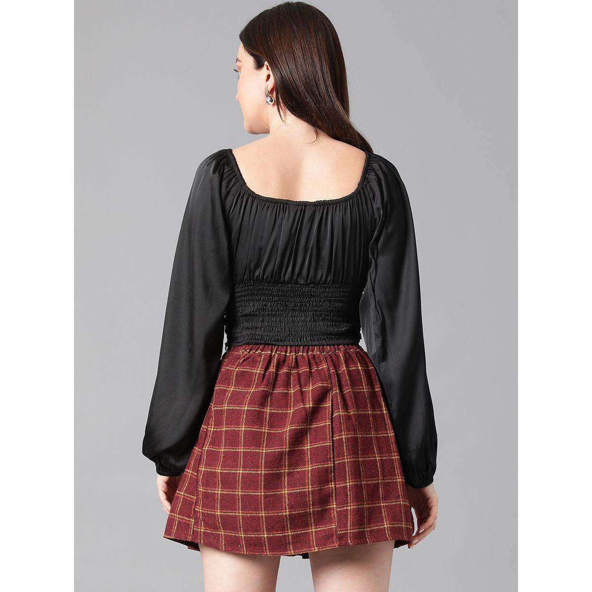 بلوزة ساتان قصيرة بتفاصيل مزمومة واكمام واسعة كوتي × ستايلي-women-clothing-shirtsandblouses-blouses-image-6