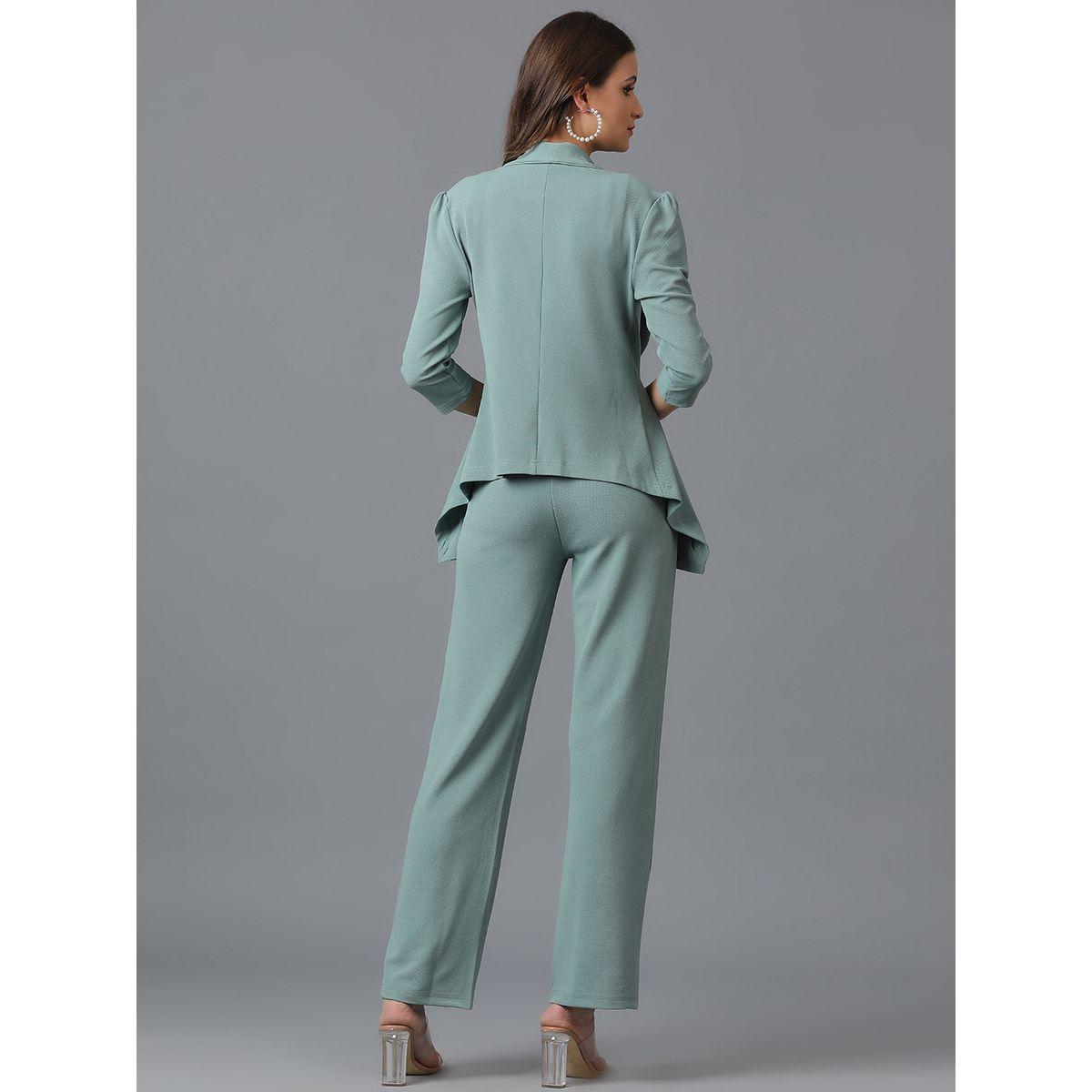 Kotty X Styli  Solid Open Front Blazer & Pants Co-Ords-women-clothing-coordsets-image-5