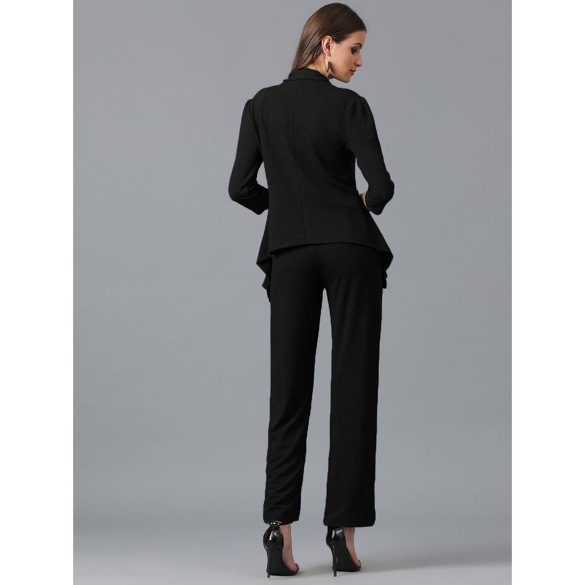 Kotty X Styli  Solid Open Front Blazer & Pants Co-Ords-women-clothing-coordsets-image-5
