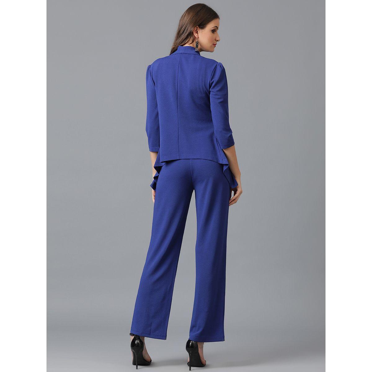 Kotty X Styli  Solid Open Front Blazer & Pants Co-Ords Set-women-clothing-coordsets-image-5