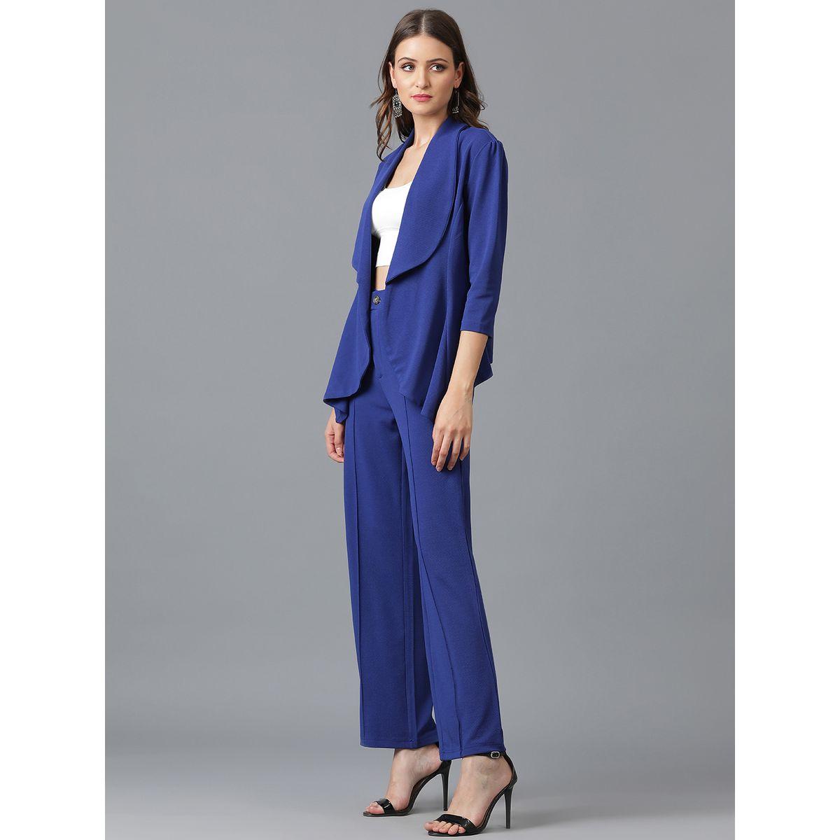 Kotty X Styli  Solid Open Front Blazer & Pants Co-Ords Set-women-clothing-coordsets-image-6