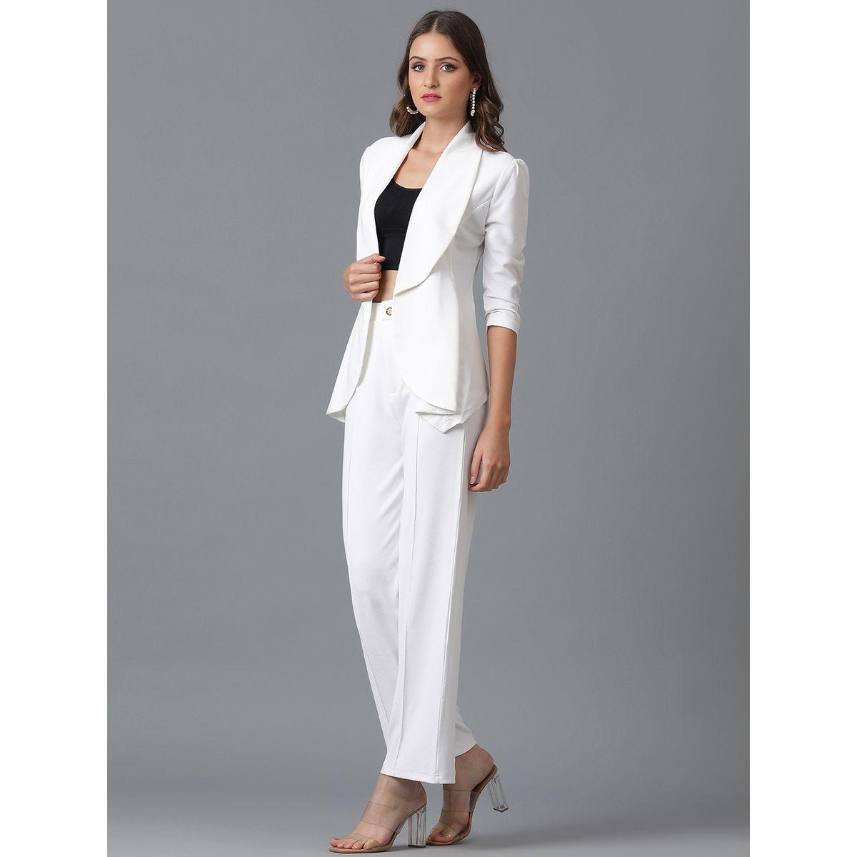 Kotty X Styli  Solid Open Front Blazer & Pants Co-Ords Set-women-clothing-coordsets-image-1