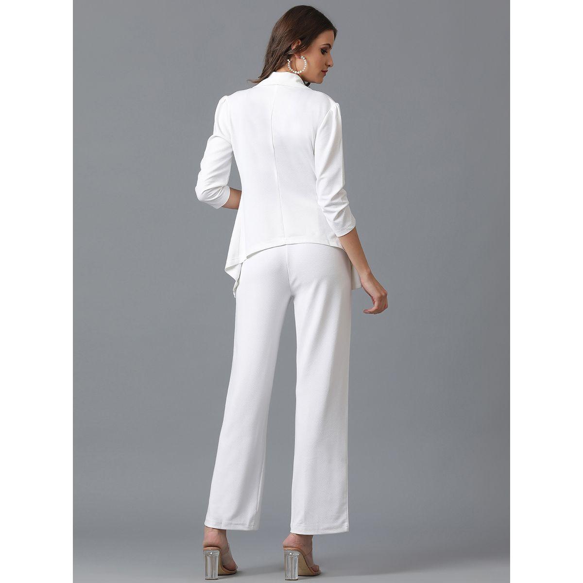 Kotty X Styli  Solid Open Front Blazer & Pants Co-Ords Set-women-clothing-coordsets-image-4