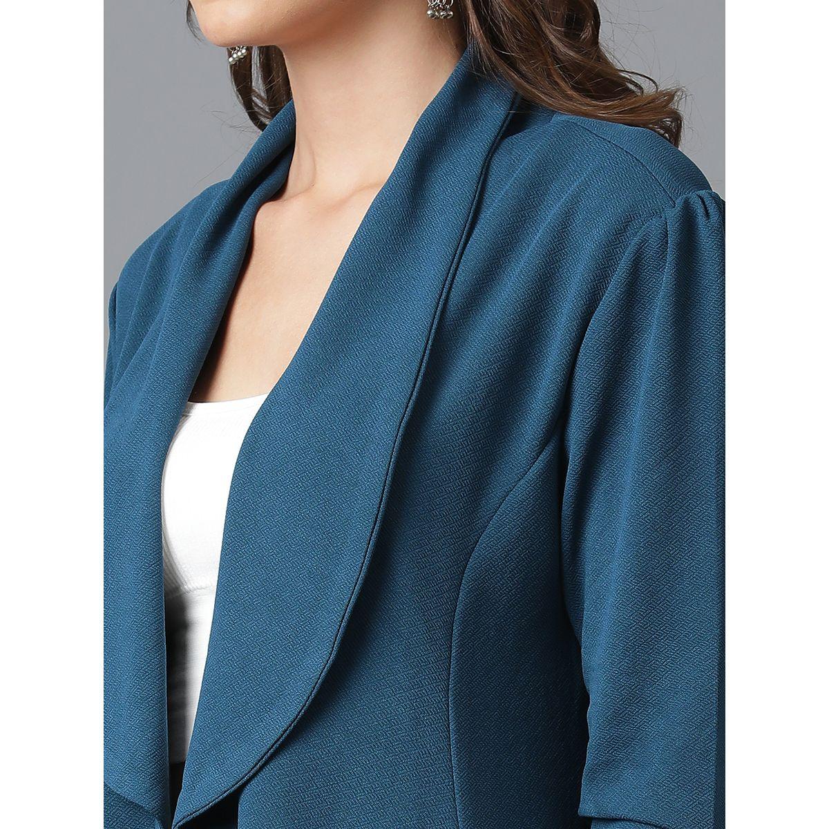 Kotty X Styli  Solid Open Front Blazer & Pants Co-Ords Set-women-clothing-coordsets-image-4