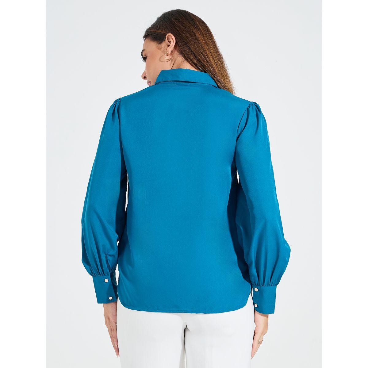 بلوزة سادة بازرار غلق مع اكمام بيشوب طويلة-women-clothing-shirtsandblouses-shirts-image-1