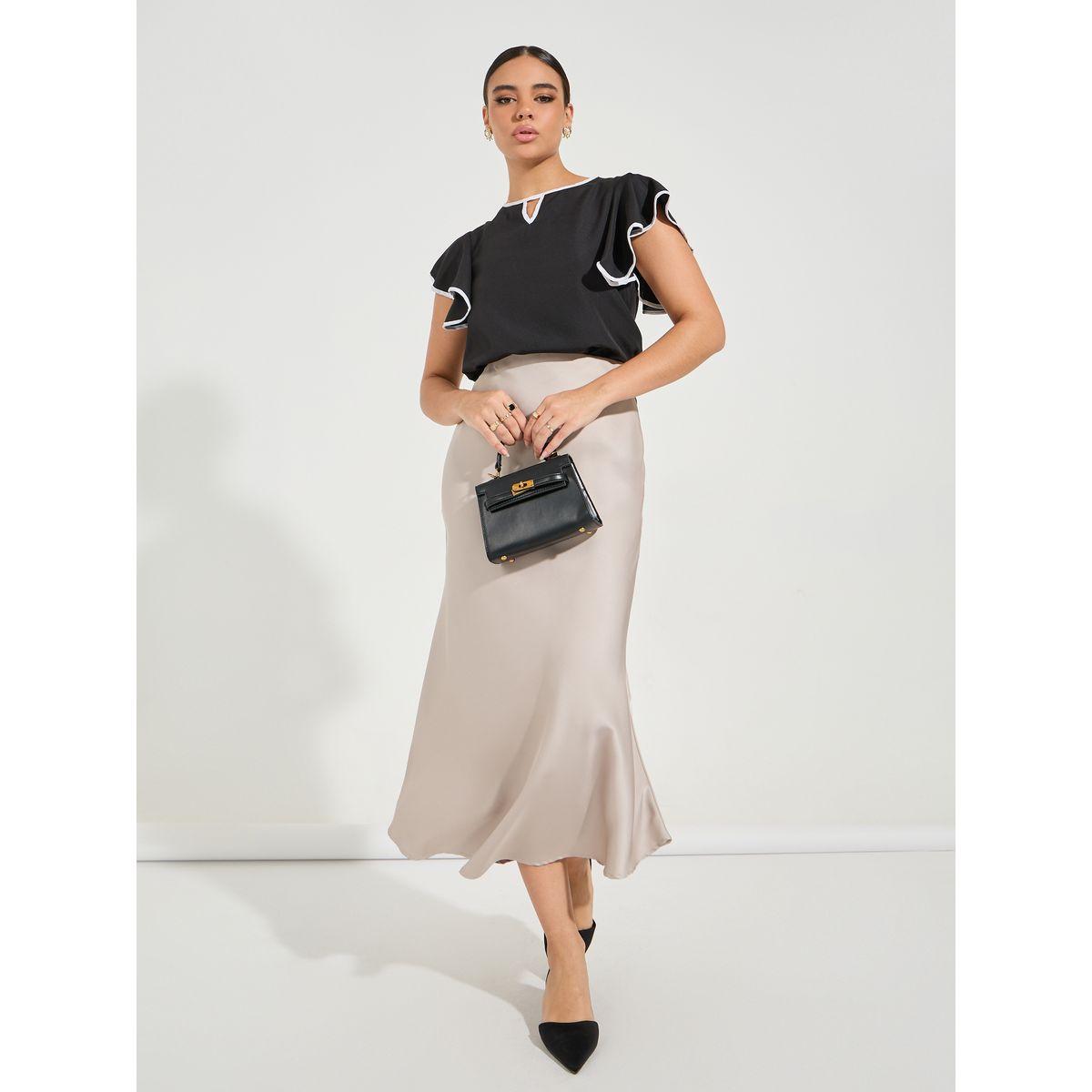 Styli Elevate Regular Fit Ruffled Sleeve Contrast Piping Top-women-clothing-shirtsandblouses-blouses-image-2