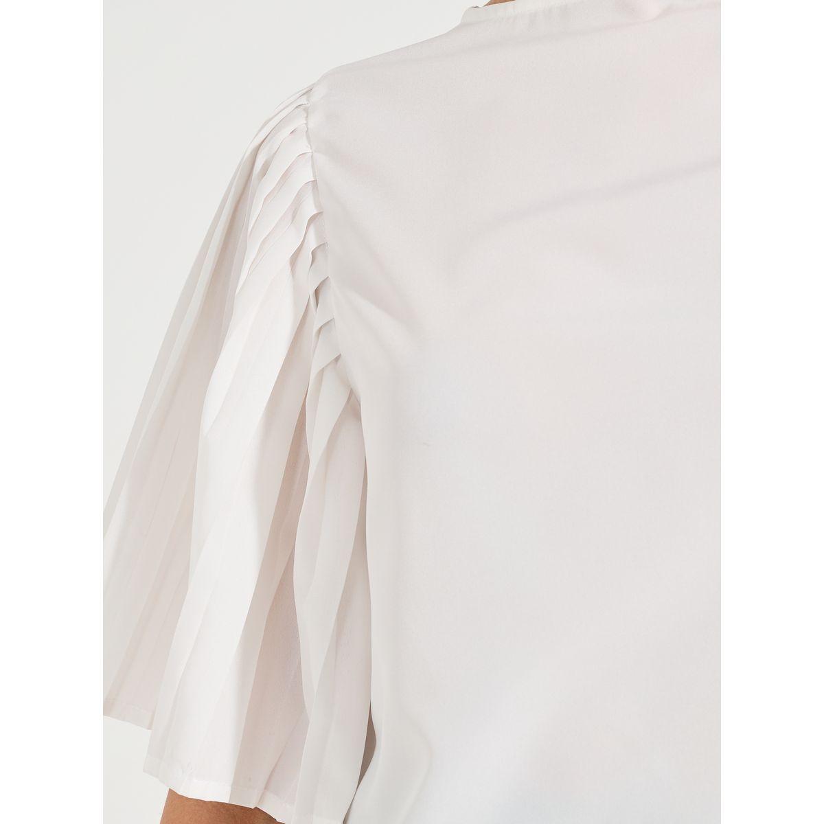 Styli Elevate Regular Fit Solid Pleated Flute Sleeve Top-women-clothing-shirtsandblouses-blouses-image-4