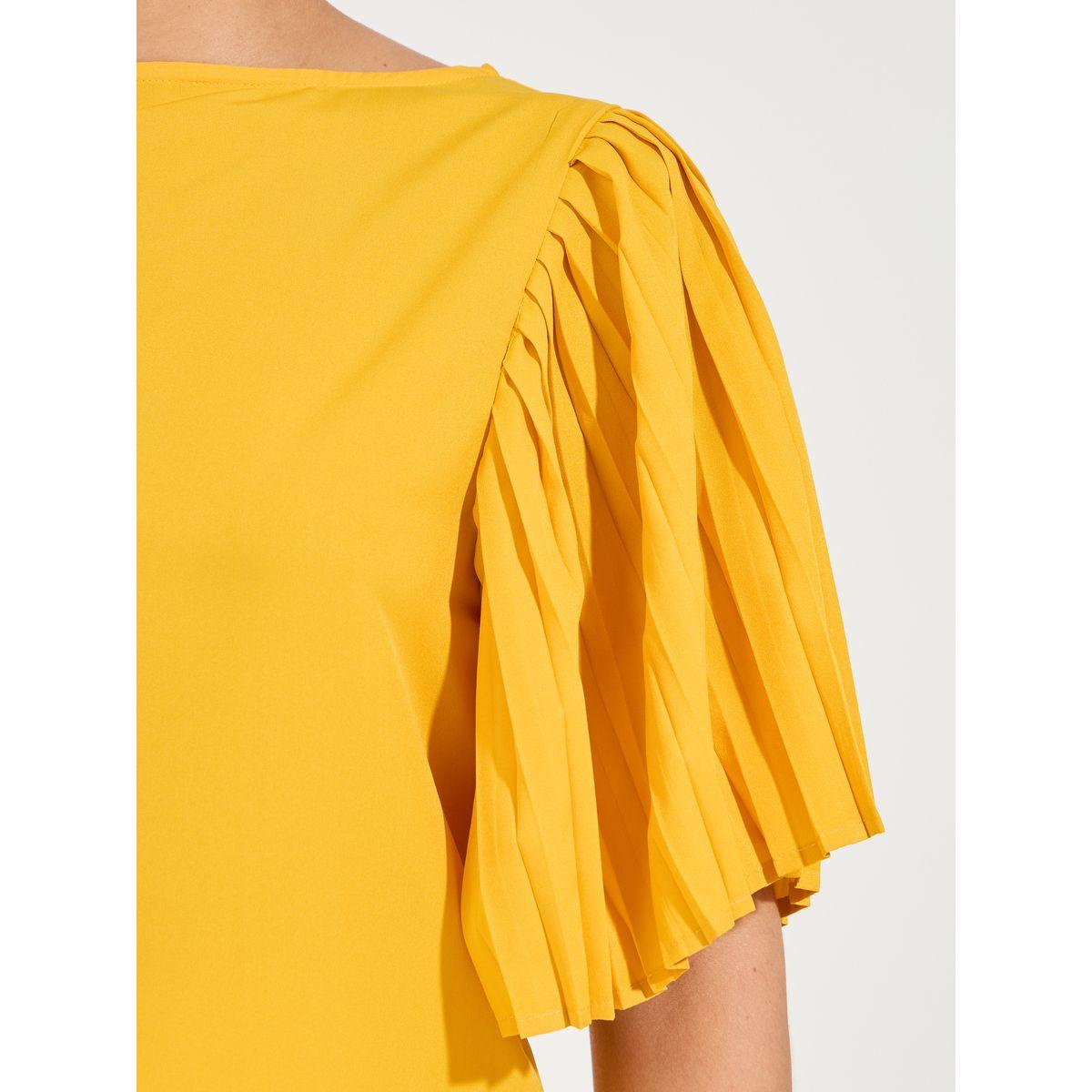 Styli Elevate Regular Fit Solid Pleated Flute Sleeve Top-women-clothing-shirtsandblouses-blouses-image-4