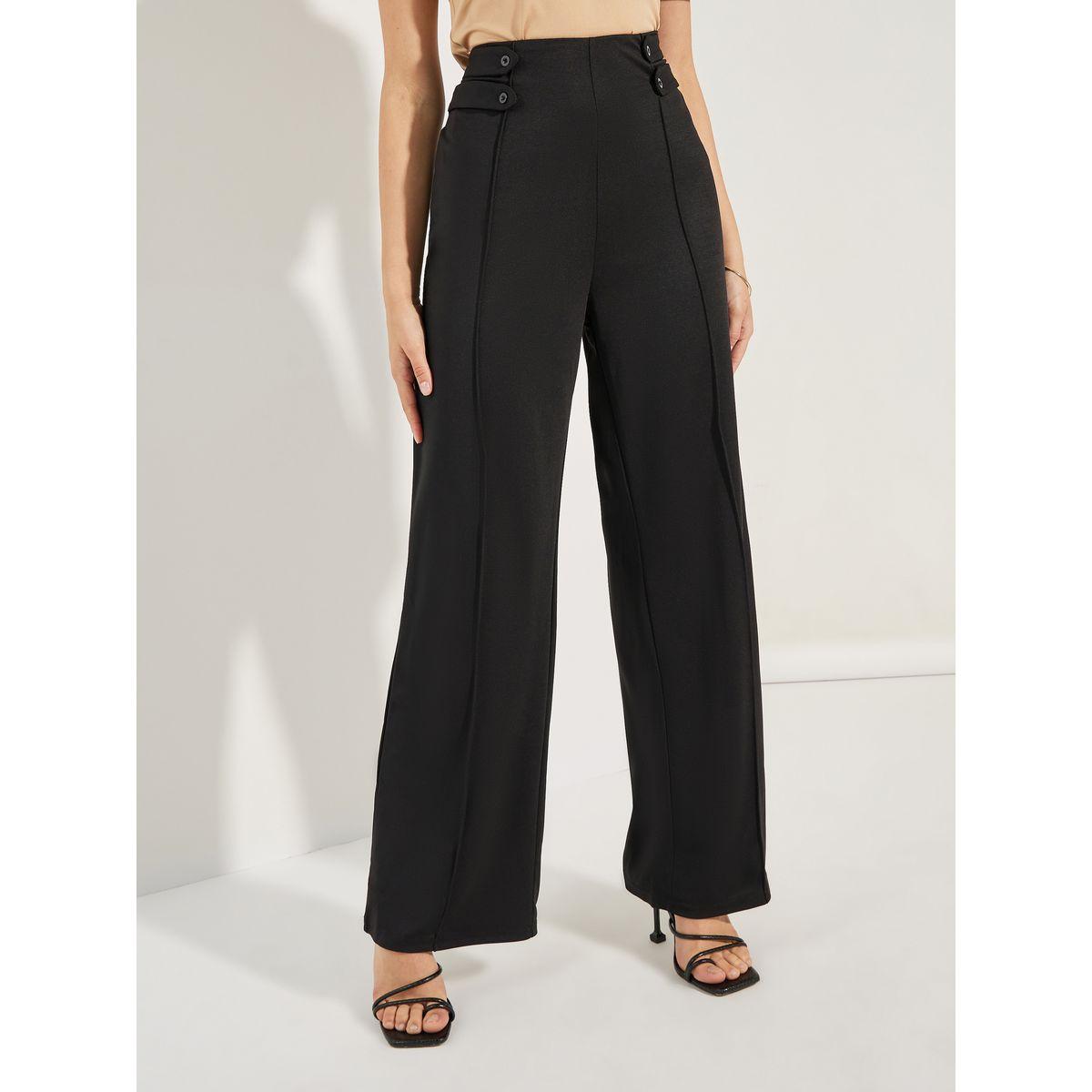 Styli Wide Leg Pintuck Pants with Button Detail-women-clothing-bottoms-trousers-image-2