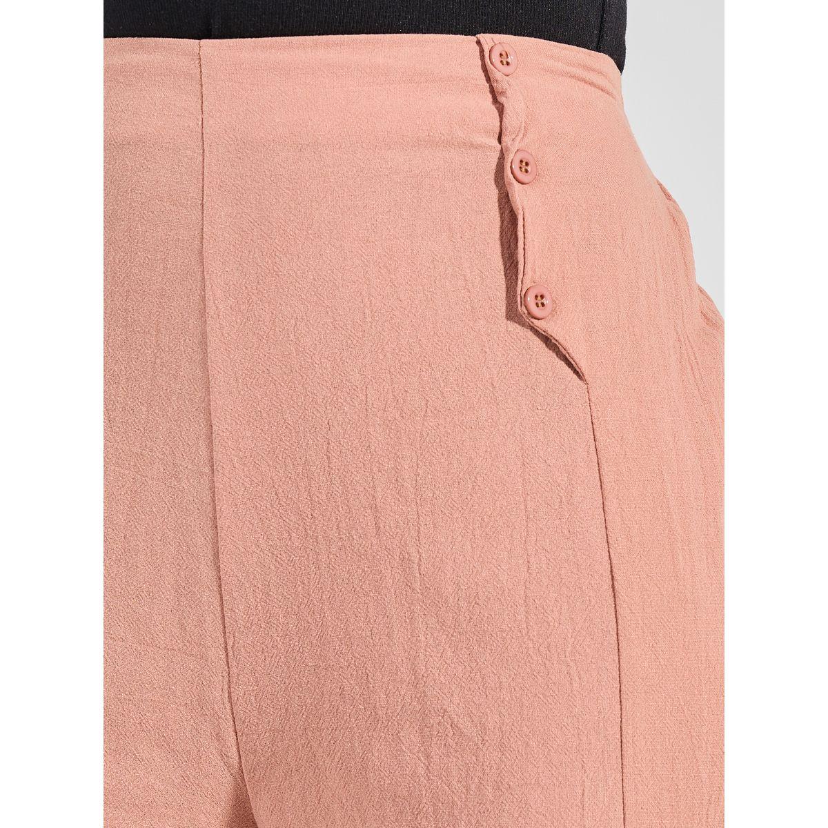 Styli Textured Wide Leg Pants with Button Detail-women-clothing-bottoms-trousers-image-3