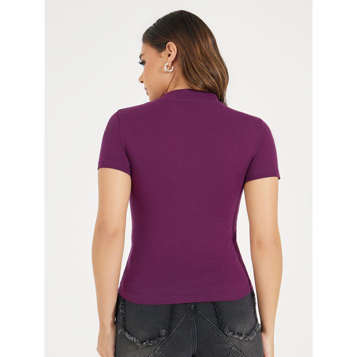Styli Cotton Stretch Fitted High Neck T-Shirt-women-clothing-tshirts-image-5