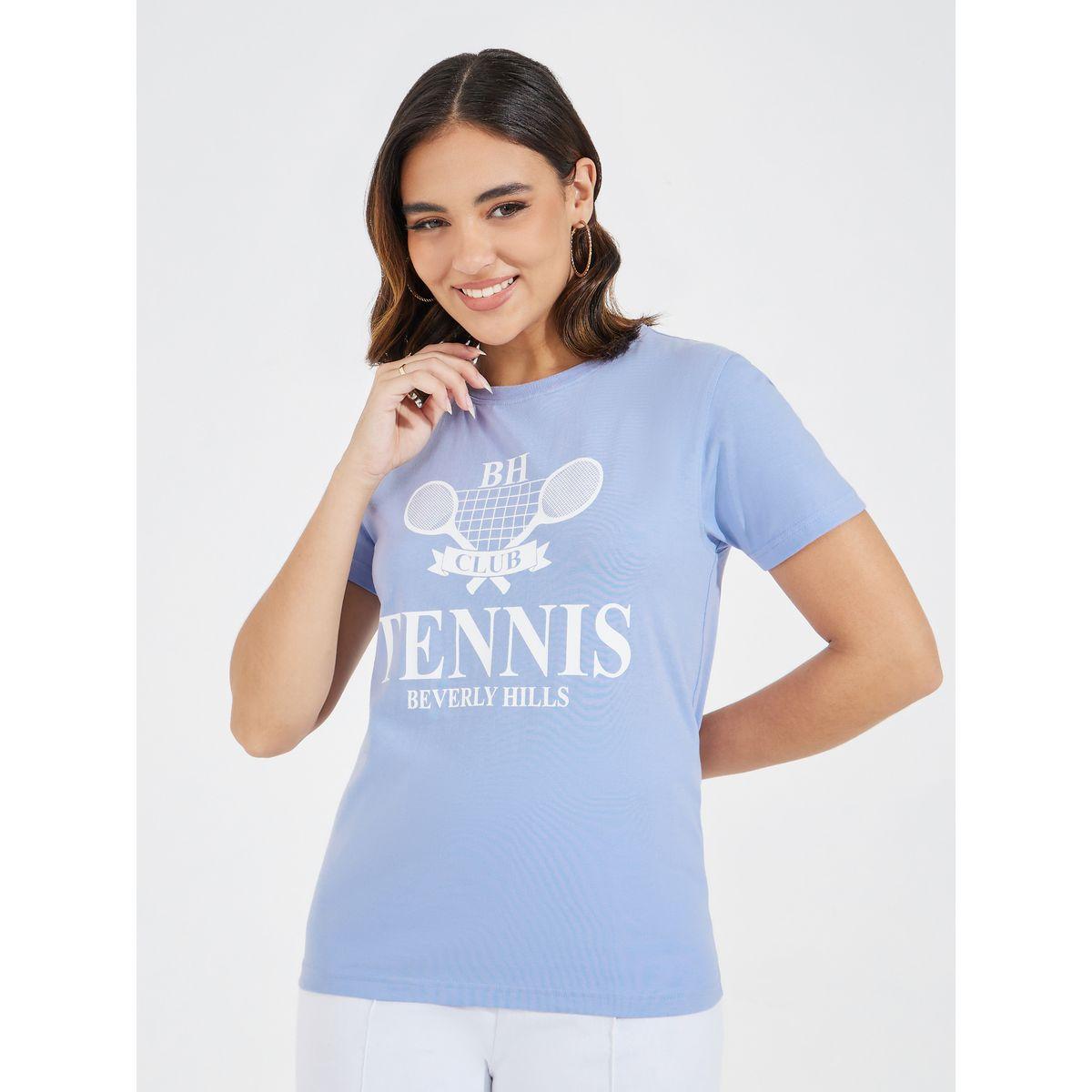 تيشيرت مطبع بطبعة جرافيك مع قصة عادية-women-clothing-tshirts-image-3