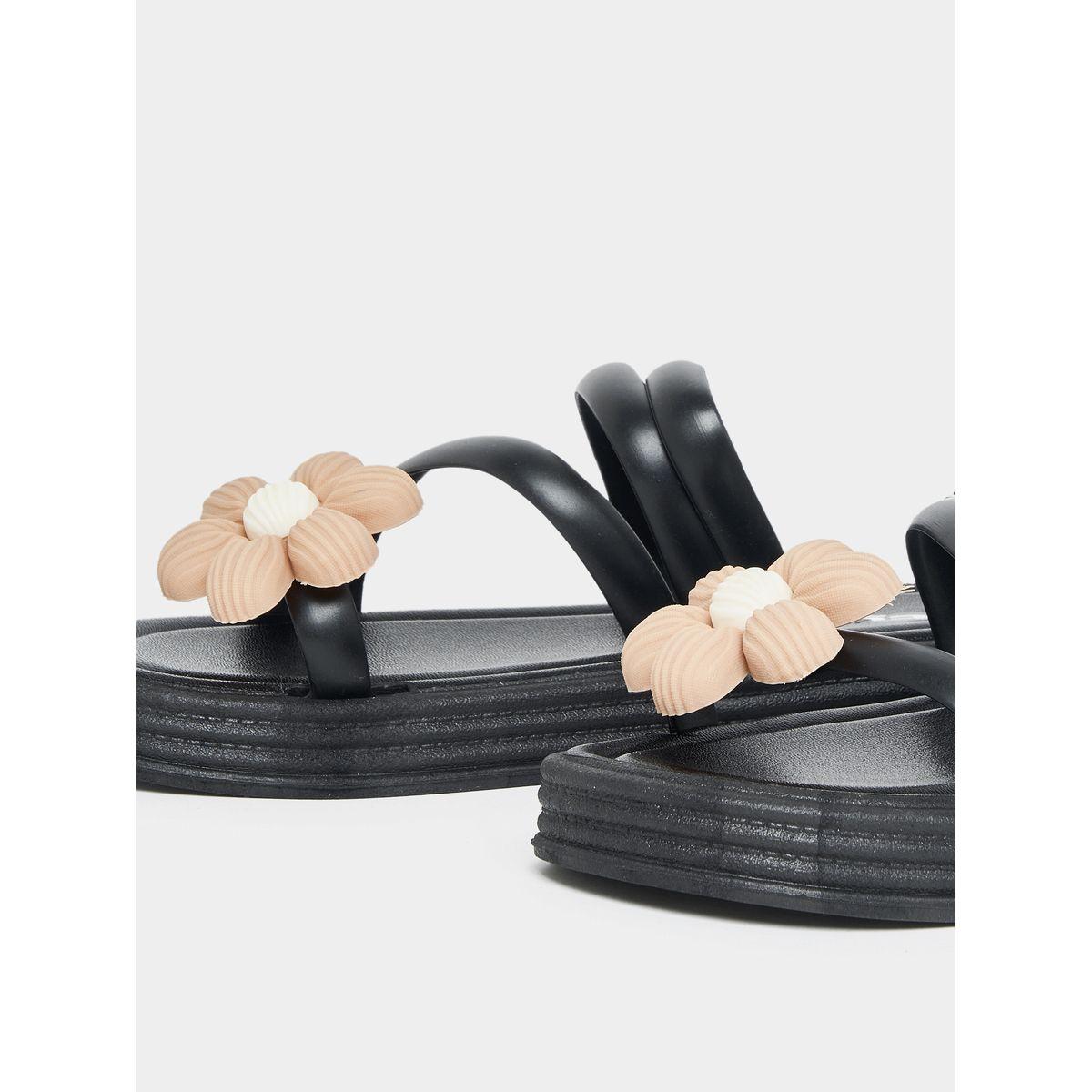 Styli Flower Decor Cross Strap Slides-women-shoes-flipflopsandslides-image-5