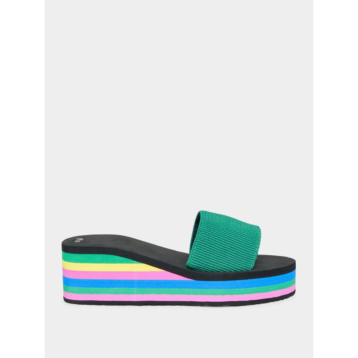 Styli Knit Strap Wedge Sole Slides-women-shoes-flipflopsandslides-image-3