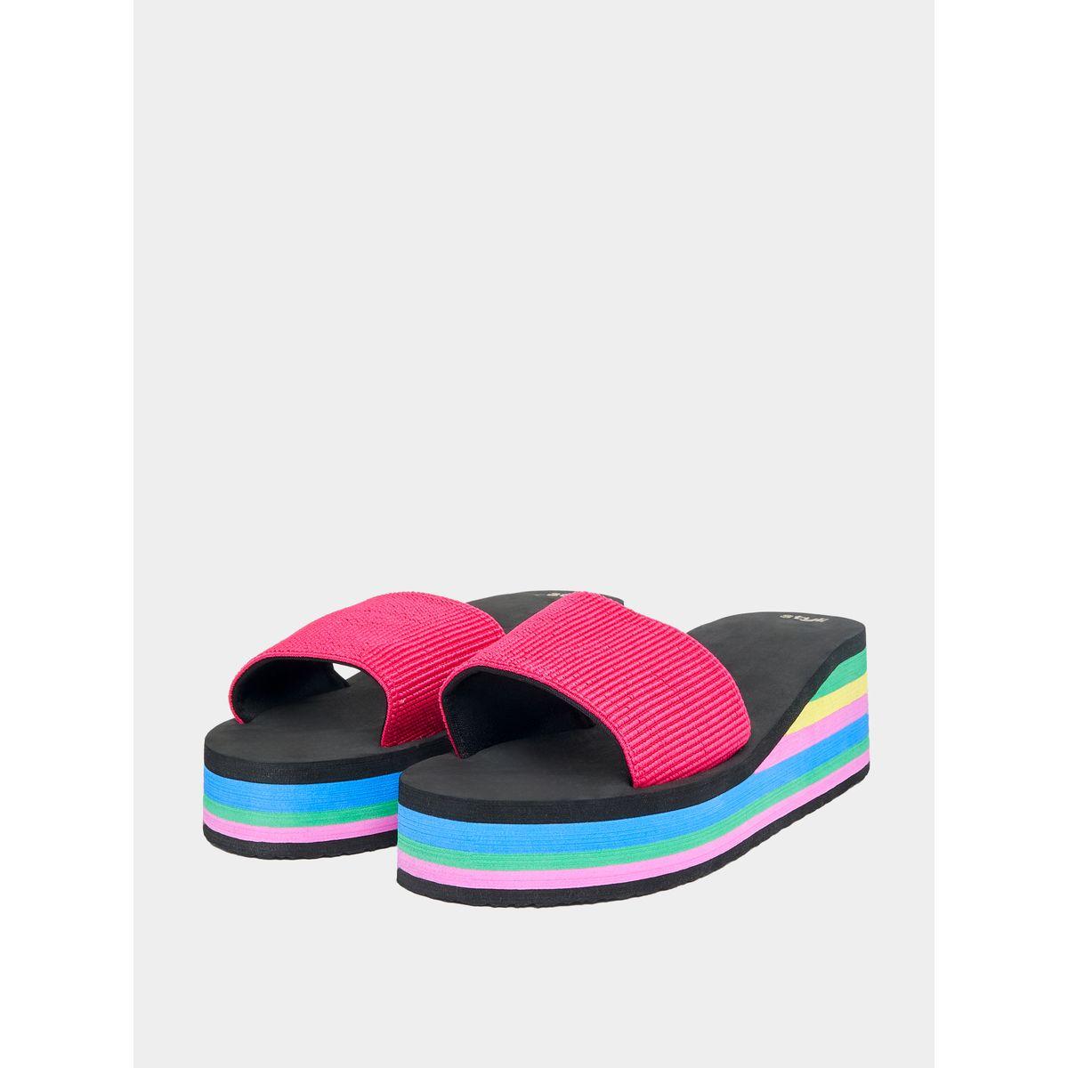 Styli Knit Strap Wedge Sole Slides-women-shoes-flipflopsandslides-image-1