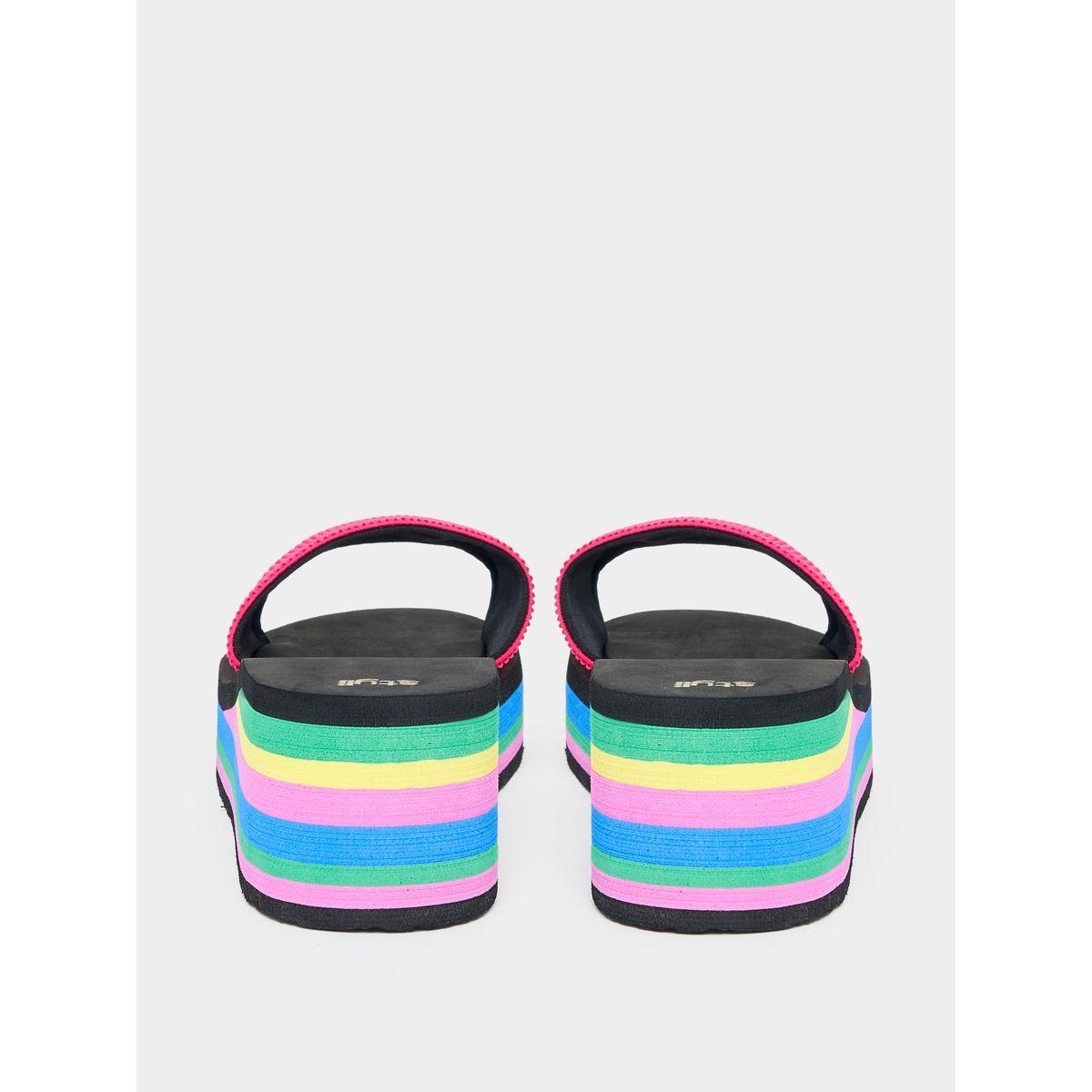 Styli Knit Strap Wedge Sole Slides-women-shoes-flipflopsandslides-image-3