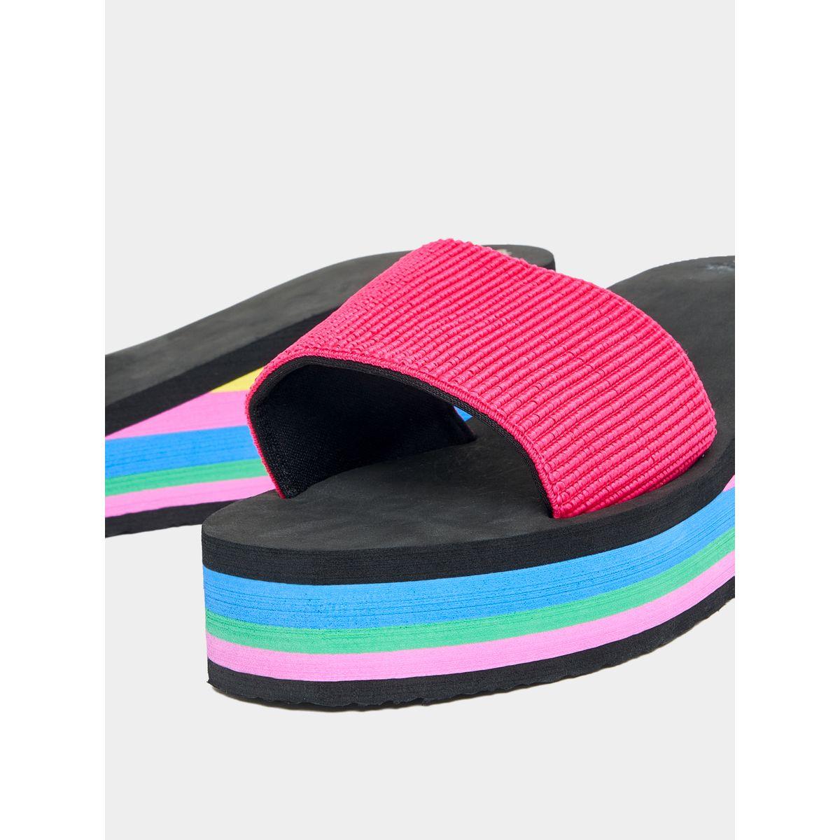 Styli Knit Strap Wedge Sole Slides-women-shoes-flipflopsandslides-image-4