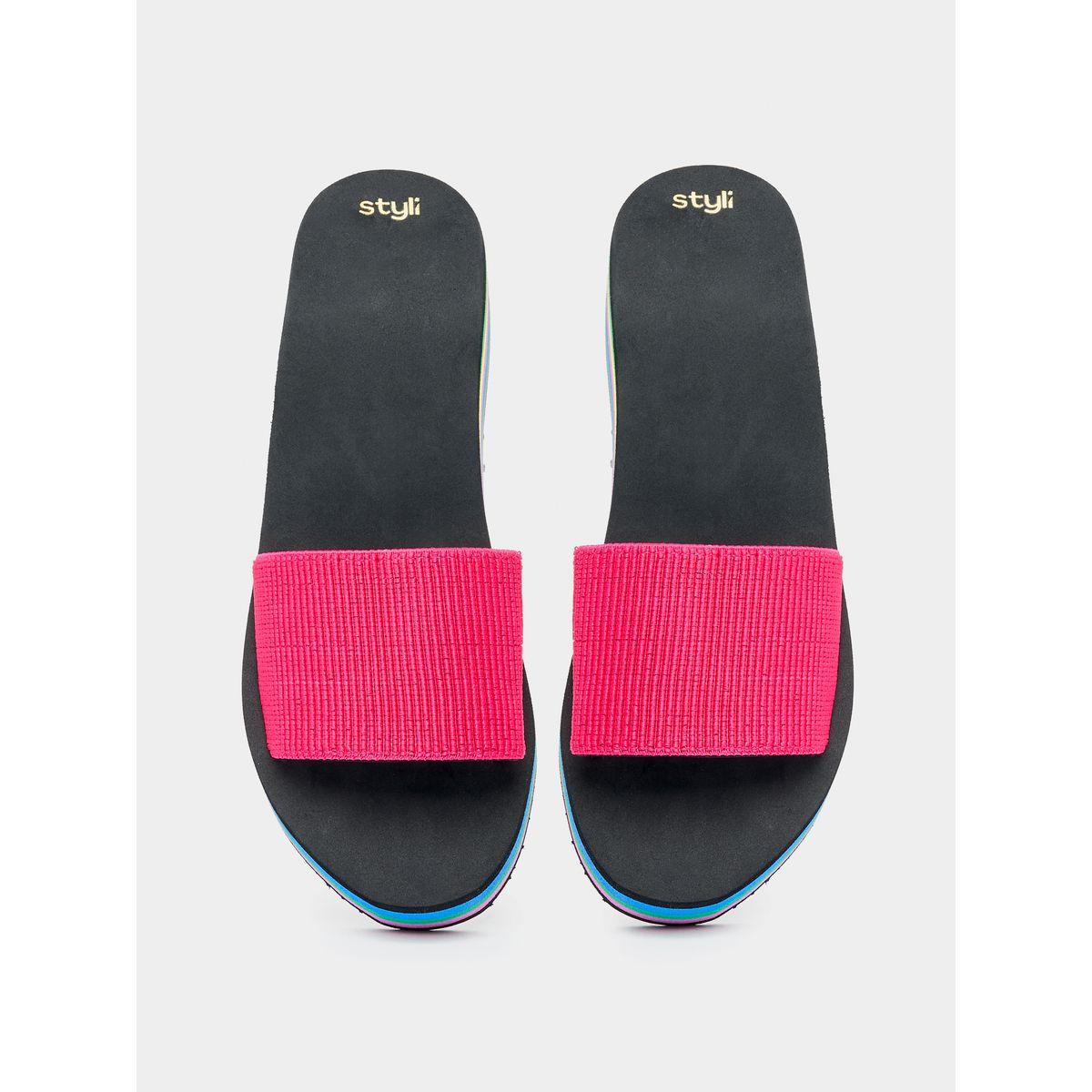 Styli Knit Strap Wedge Sole Slides-women-shoes-flipflopsandslides-image-5