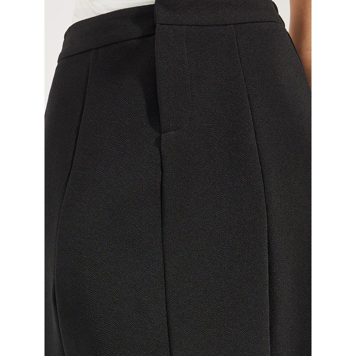 تنورة ميدي سادة بحافة واسعة وشق امامي-women-clothing-bottoms-skirts-image-3
