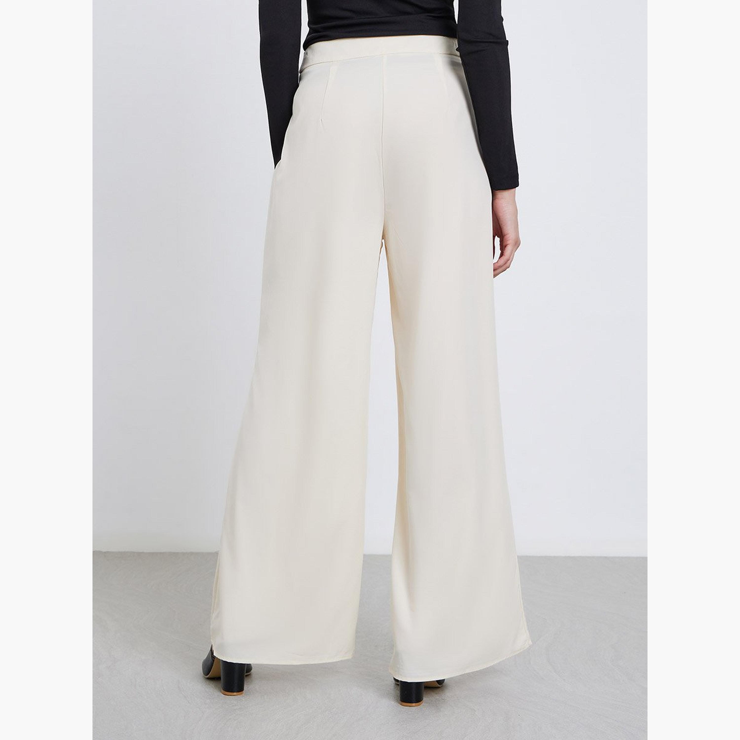 ستايلي - بنطال كريمي واسع الساق-women-clothing-bottoms-trousers-image-4