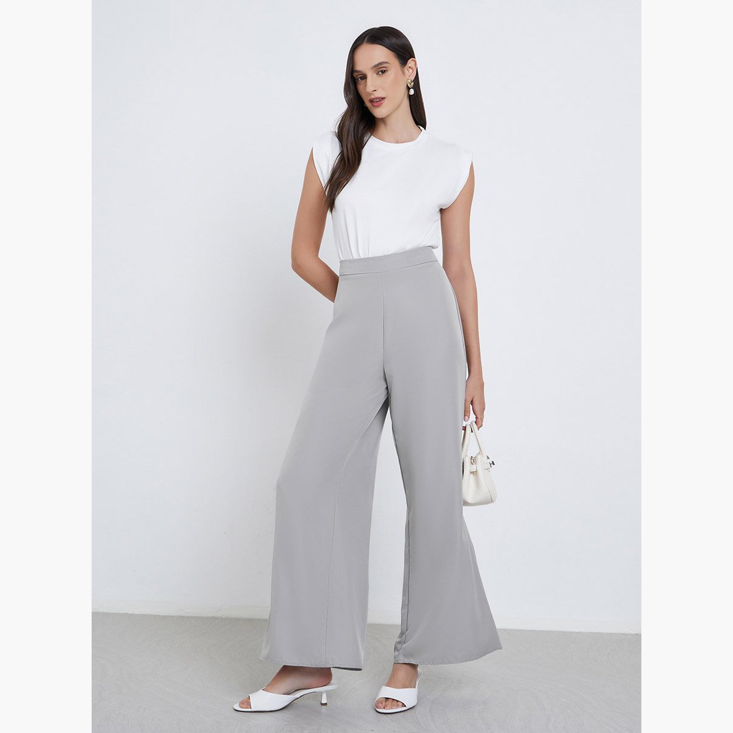 Styli Grey Wide Leg Trousers-women-clothing-bottoms-trousers-image-2