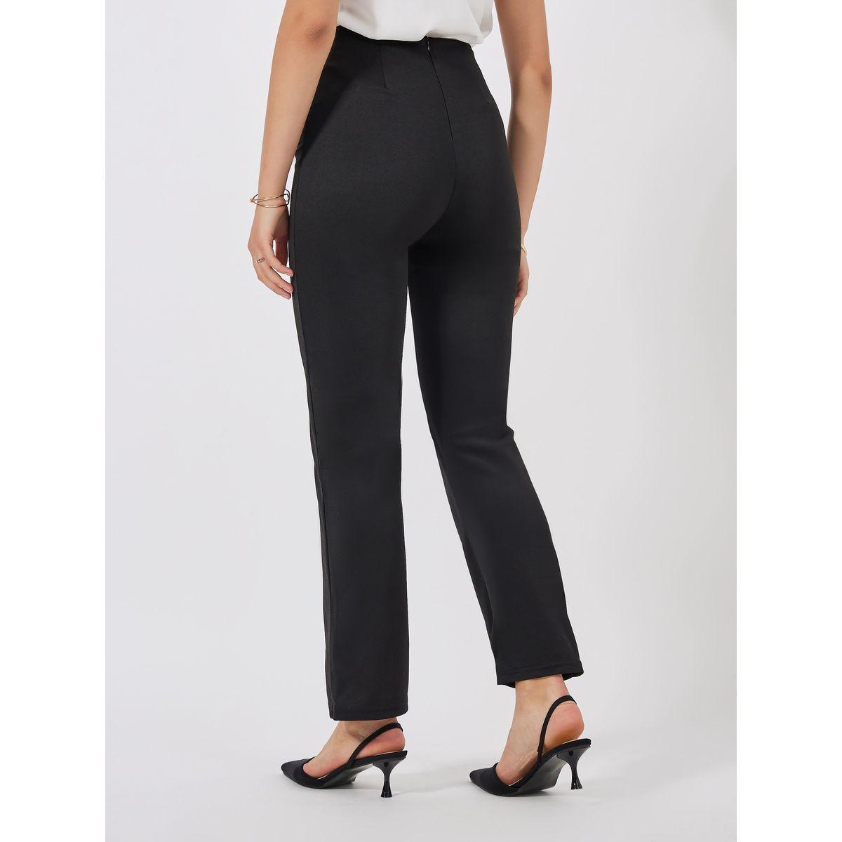 بنطال بنمظهر تريقنز مع زر إغلاق-women-clothing-bottoms-trousers-image-4