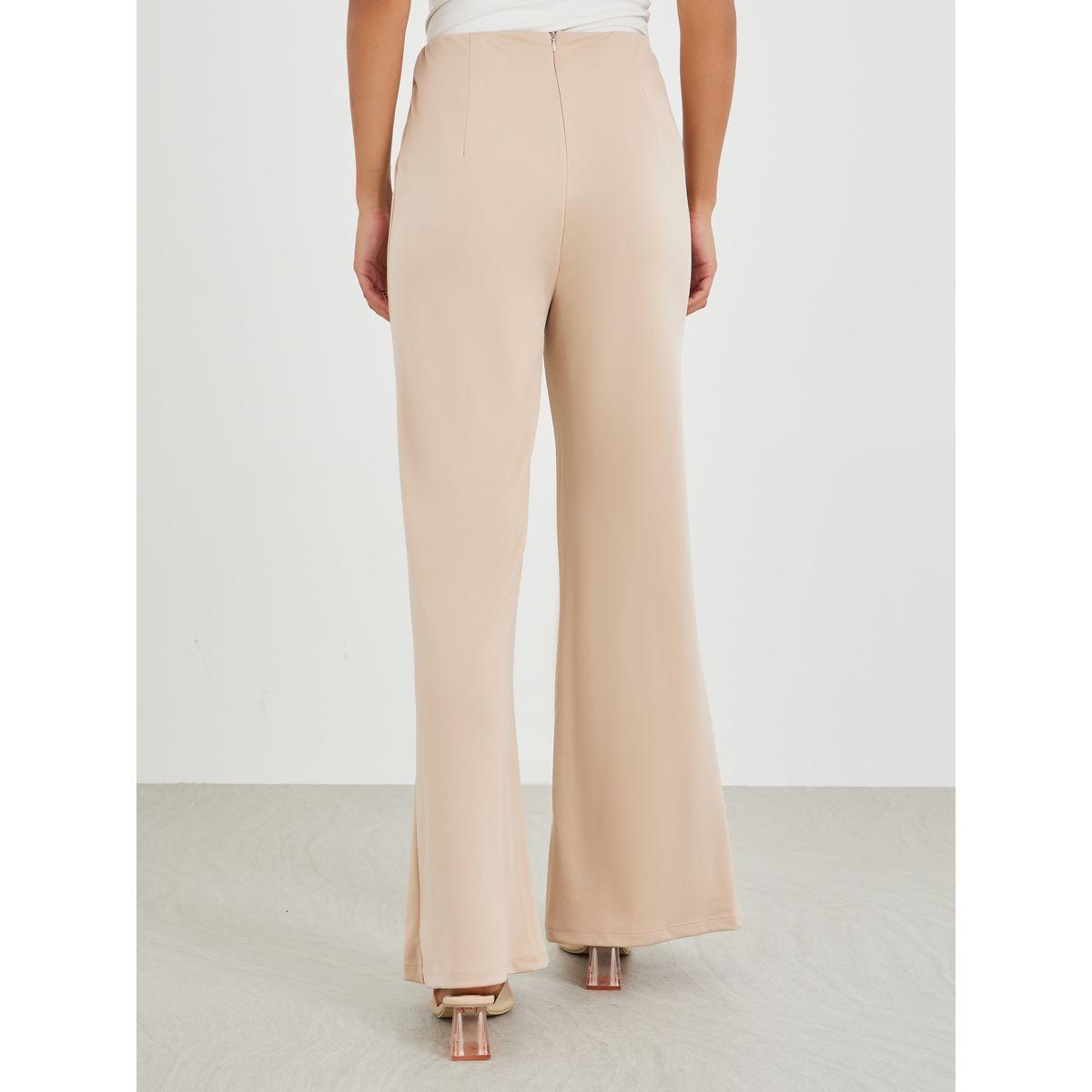 بنطال بأرجل واسعة وخصر عالي مع تفاصيل محزوزة-women-clothing-bottoms-trousers-image-4