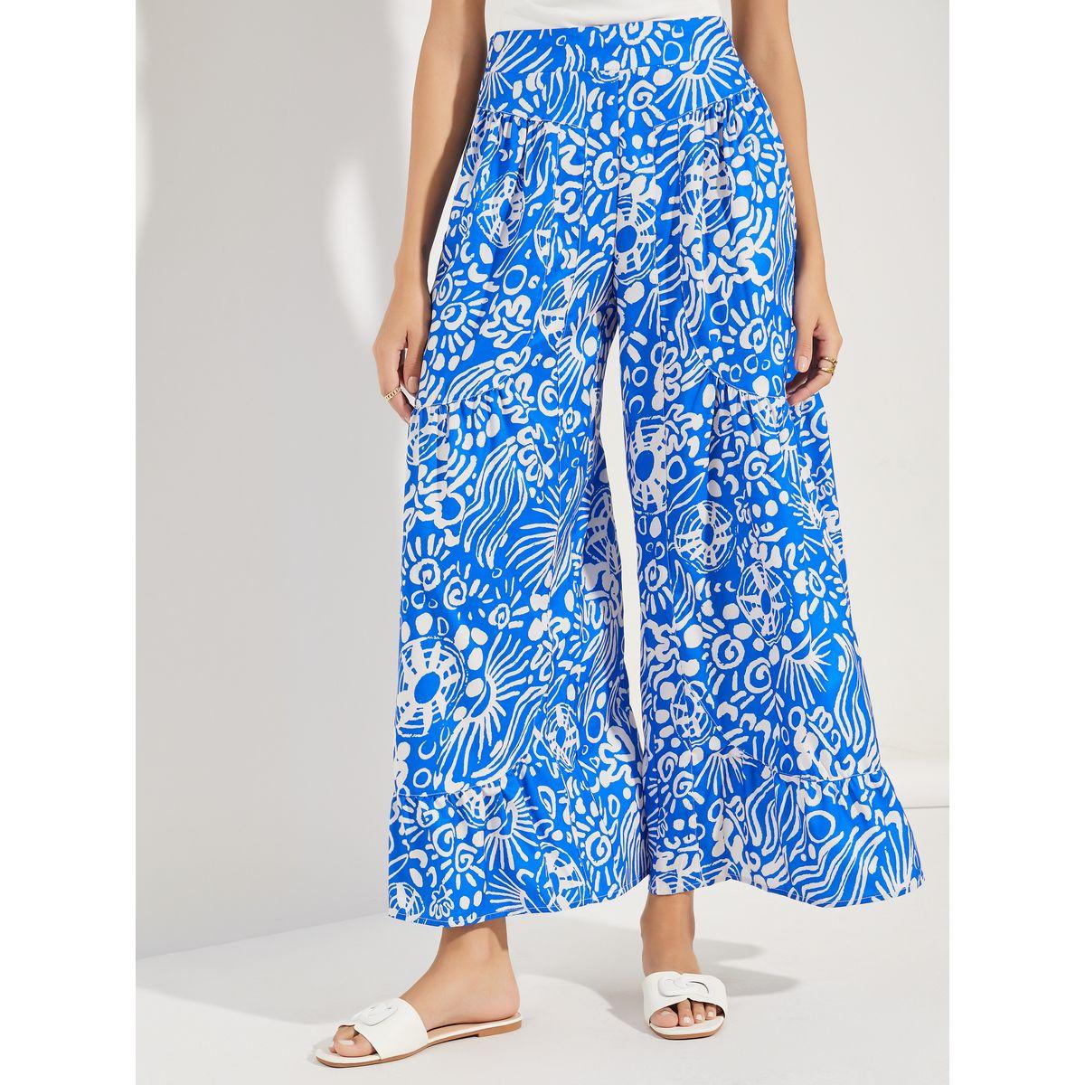 بنطال قصير مطبع بالكامل مع خصر عريض-women-clothing-bottoms-trousers-image-2