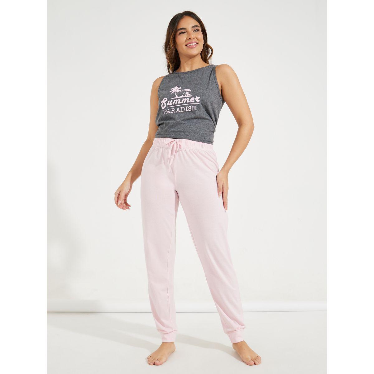 Styli Unwind Summer Paradise Print Vest & Cuffed Pyjama Set-women-clothing-nightwear-pyjamas-longsets-image-2