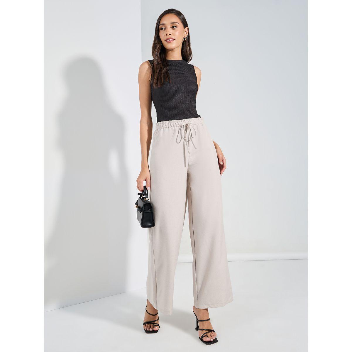 Styli Straight Fit Linen Look Pants with Drawstrings-women-clothing-bottoms-trousers-image-2